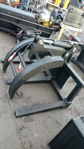 Heavy duty hydraulic log grab to suit skid steer/loader (unused)