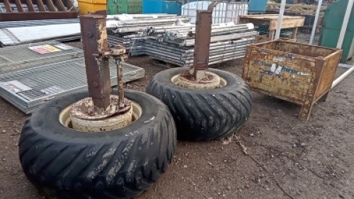 2 x TRELLEBORG 500 x 22.5 12pr c/w 10 stud wheels & stubb axles