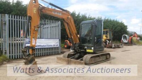 2017 CASE CX60 rubber tracked excavator (s/n HHKHMC15CH0000179) with dual lines, bucket, blade, piped & Q/hitch