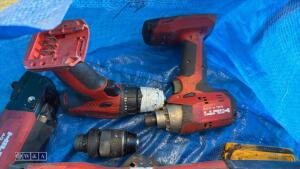 Bag of HILTI 18v cordless tools, DEWALT & MILWAUKEE 18v batteries (29) - 2