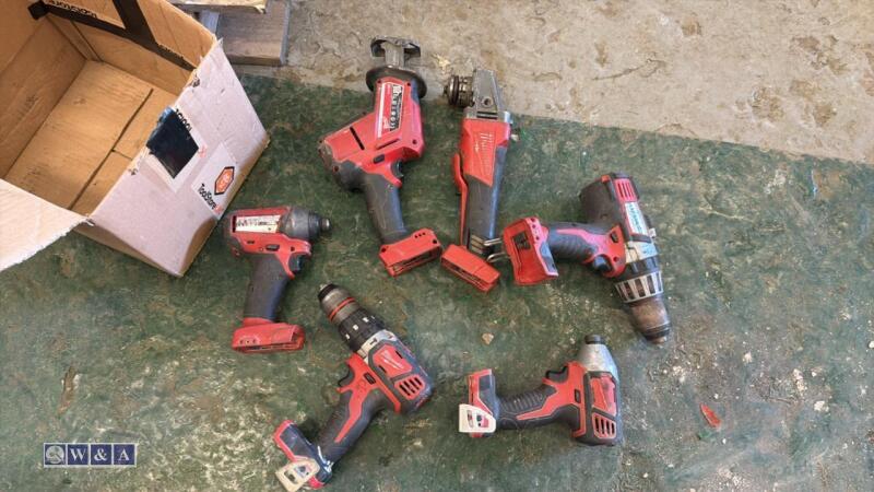 Box of MILWAUKEE 18v cordless hand tools (36)