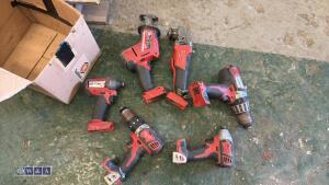 Box of MILWAUKEE 18v cordless hand tools (36)