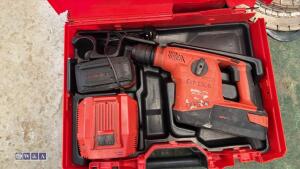 HILTI TE30 breaker c/w charger, batteries & case