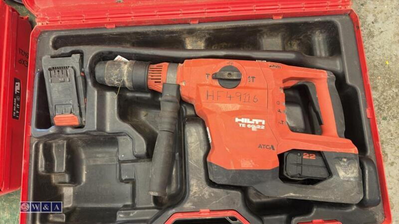 HILTI TE60-A36 NEURON breaker c/w 2 x batteries & case
