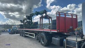 2012 SDC articulated tri-axle flatbed brick trailer with TEREX ATLAS 85.2 donkey engine brick crane and ATLAS TREX donkey engine brick crane (ID Mark C362991)