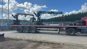 2012 SDC articulated tri-axle flatbed brick trailer with TEREX ATLAS 85.2 donkey engine brick crane and ATLAS TREX donkey engine brick crane (ID Mark C362991) - 2