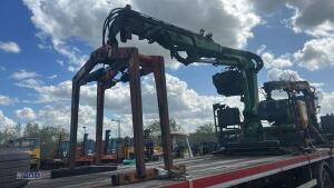 2012 SDC articulated tri-axle flatbed brick trailer with TEREX ATLAS 85.2 donkey engine brick crane and ATLAS TREX donkey engine brick crane (ID Mark C362991) - 8