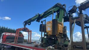 2012 SDC articulated tri-axle flatbed brick trailer with TEREX ATLAS 85.2 donkey engine brick crane and ATLAS TREX donkey engine brick crane (ID Mark C362991) - 9
