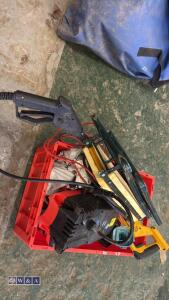 Box of power tools, batteries etc - 5