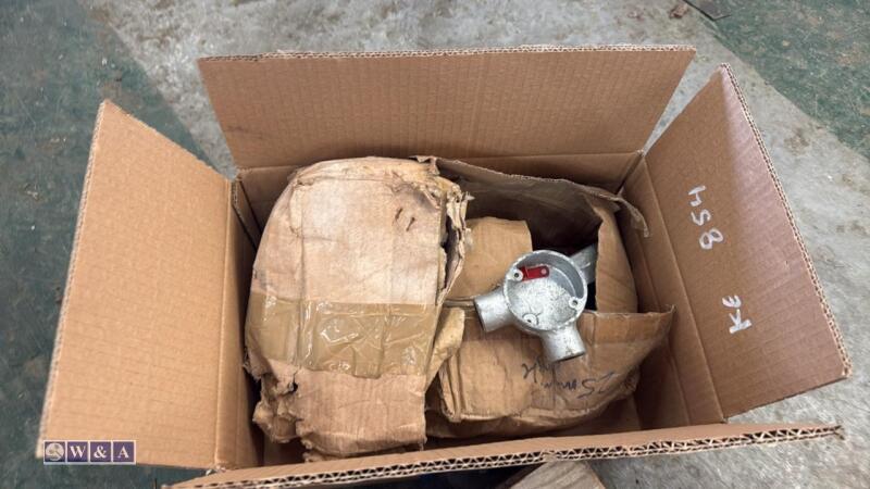 Box of galvanised electrical joints & saddle clips