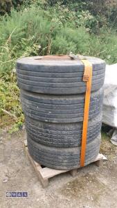 4 x wheels & tyres (to suit low loader) (265/70 R19.5)