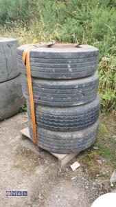 4 x wheels & tyres (to suit low loader) (265/70 R19.5) - 2
