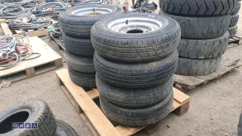 Pallet of wheels & tyres (165R13)