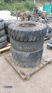 4 x wheels to suit forklift (700 x 15 6 stud)