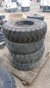 4 x wheels to suit forklift (700 x 15 6 stud) - 2