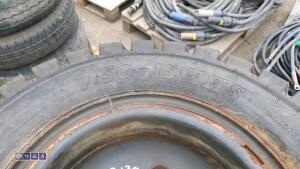4 x wheels to suit forklift (700 x 15 6 stud) - 4