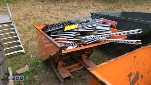 Forklift tipping skip & quantity of shelving