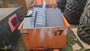 Forklift tipping skip & quantity of shelving - 2