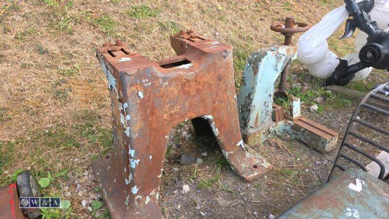 Cast iron fly press c/w cast stand