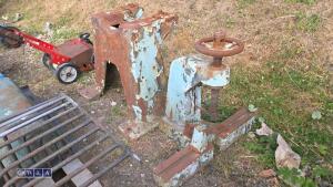 Cast iron fly press c/w cast stand - 2