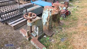 Cast iron fly press c/w cast stand - 3