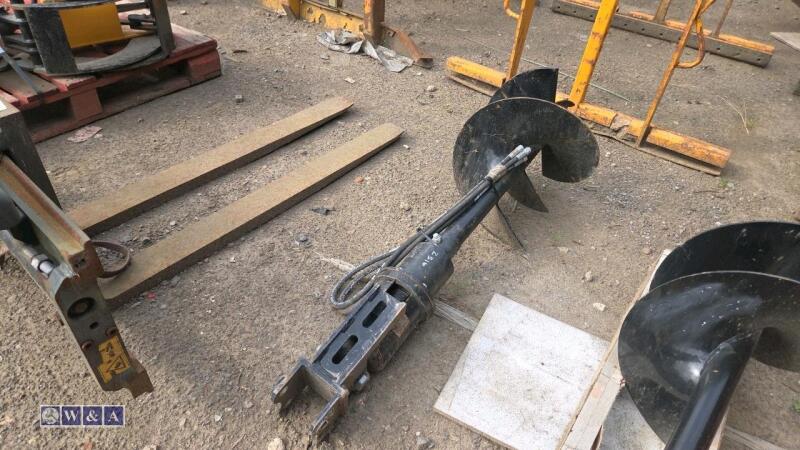 Hydraulic machine auger c/w lines