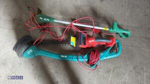 Battery hedge trimmer & 2 x 240v strimmers - 2