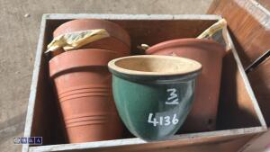 Various sized clay plant pots