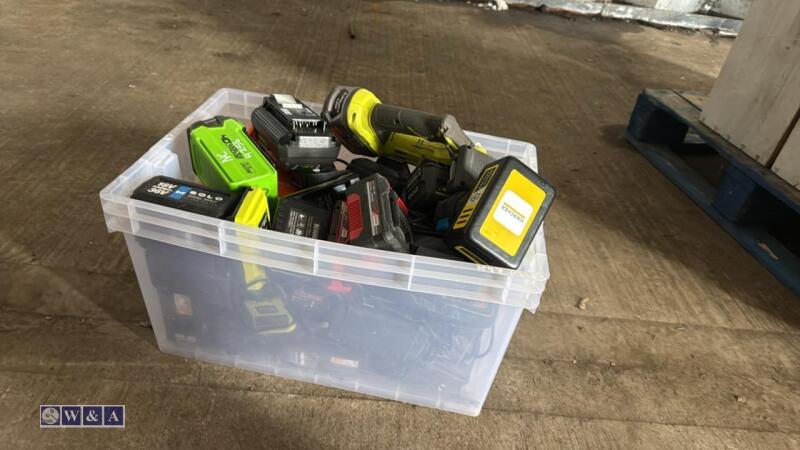 Box of batteries & charger