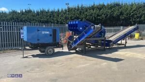 SPITFIRE portable screening plant comprising SPITFIRE single screen, conveyor, stock pile conveyor & SDMO 44kva fast tow generator