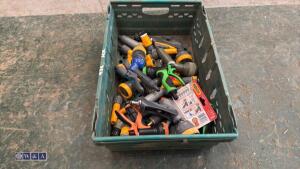Tray of hose connectors, nozzles, spray guns - 4
