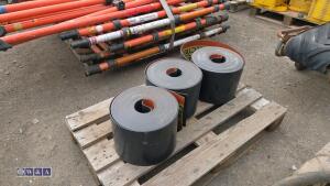 3 x rolls of electric cable warning barrier - 2