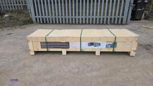 13ft x 20ft metal shed c/w door (dark grey) (unused) - 3