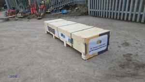 13ft x 20ft metal shed c/w door (dark grey) (unused) - 4