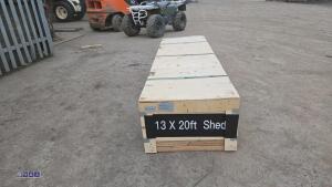 13ft x 20ft metal shed c/w door (dark grey) (unused) - 8