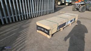 10ft x 20ft metal shed c/w door (dark grey) (unused) - 2