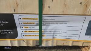 10ft x 20ft metal shed c/w door (dark grey) (unused) - 11