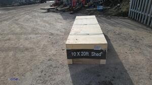 10ft x 20ft metal shed c/w door (dark grey) (unused) - 5