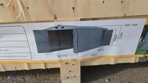 10ft x 20ft metal shed c/w door (dark grey) (unused)