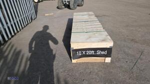 10ft x 20ft metal shed c/w door (dark grey) (unused) - 9