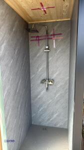 10ft x 7ft 6-person steam sauna c/w outside shower, bluetooth connection, LED lights, composite finish - 7