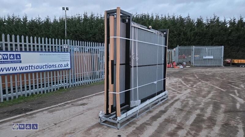 26ft composite panel electric sliding gate c/w pedestrian internal gate, key pad, full automatic system & key fobs