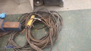 Set of h/d welding cables c/w plug in extension set, earth clamp & electrode holder