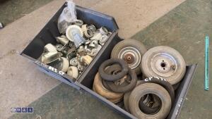 2 x trays of trolley castors/wheels