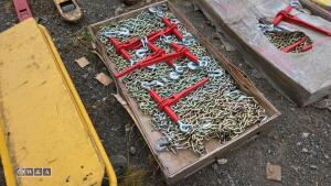 Tray of chains & ratchet tighteners (unused) - 2