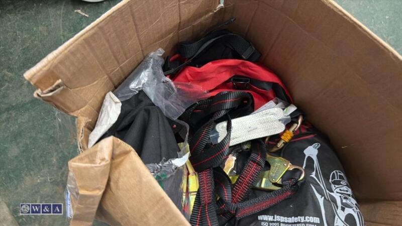 Box of safety harnesses, lanyards