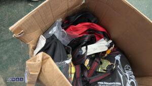 Box of safety harnesses, lanyards