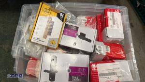 Box of ironmongery hinges, handles, locks