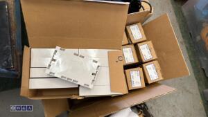 Tray of electrical spares including back boxes & trip switches etc