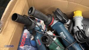 Box of chargers, batteries, angle grinders - 2